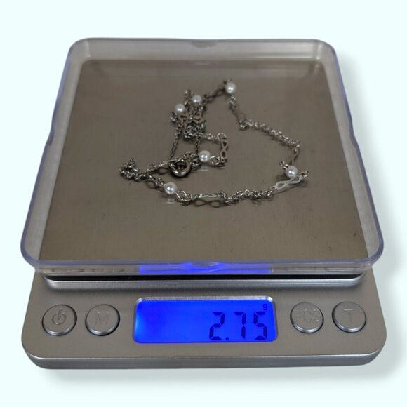 (2/$20) Vintage Pearl Infinity Link Chain Necklace - Picture 5 of 5